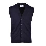 Katoenen Gebreid Vest Alpha Studio , Blue , Heren