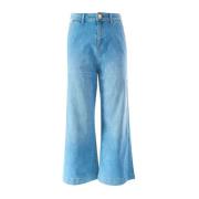 Katoenen Palazzo Jeans voor vrouwen YES ZEE , Blue , Dames