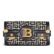 Monogram Jacquard Buzz Pouch Balmain , Black , Dames