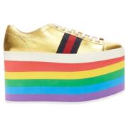 Pre-owned Leather sneakers Gucci Vintage , Multicolor , Dames