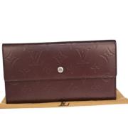 Pre-owned Leather wallets Louis Vuitton Vintage , Red , Dames