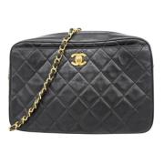 Pre-owned Leather chanel-bags Chanel Vintage , Black , Dames