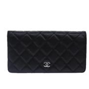 Pre-owned Leather wallets Chanel Vintage , Black , Dames