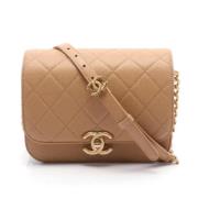 Pre-owned Leather crossbody-bags Chanel Vintage , Beige , Dames