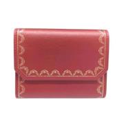 Pre-owned Leather wallets Cartier Vintage , Red , Dames