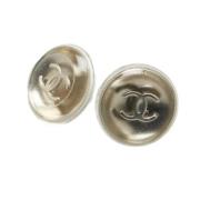 Pre-owned Metal earrings Chanel Vintage , Gray , Dames