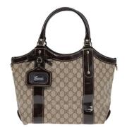 Pre-owned Canvas totes Gucci Vintage , Beige , Dames