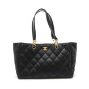 Pre-owned Leather chanel-bags Chanel Vintage , Black , Dames