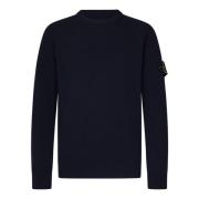 Blauwe Wollen Blend Sweater Aw24 Stone Island , Blue , Heren