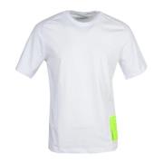 Katoen Elastaan T-shirt Bikkembergs , White , Heren