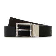 Omkeerbare zwarte leren riem Bally , Black , Heren