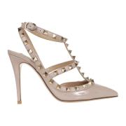 Nude Rockstud Lakleren Hakken Valentino Garavani , Beige , Dames