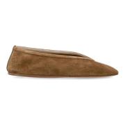 Taupe Suède Slipper met Leren Binnenzool Le Monde Beryl , Beige , Dame...