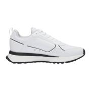 Witte Runner Sneakers met Mesh Details Hugo Boss , White , Heren