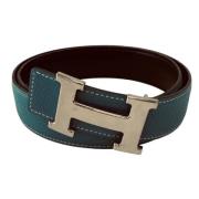 Pre-owned Leather belts Hermès Vintage , Blue , Dames