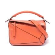 Pre-owned Leather handbags Loewe Pre-owned , Orange , Dames