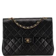 Pre-owned Leather chanel-bags Chanel Vintage , Black , Dames