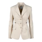 Elegante Jas met Stretchstof Krizia , Beige , Dames