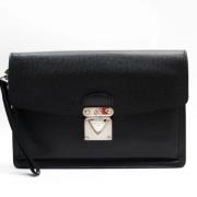 Pre-owned Leather clutches Louis Vuitton Vintage , Black , Dames