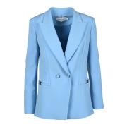 Elegante Jas met Unieke Stofmix Simona Corsellini , Blue , Dames