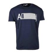 Katoen Elastaan T-shirt Alessandro Dell'Acqua , Blue , Heren