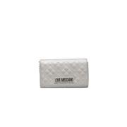 Zilveren Crossbody Tas met Ketting Love Moschino , Gray , Dames