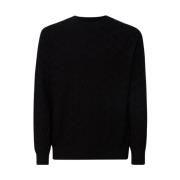 Zwarte Sweater Logo Pullover Emporio Armani , Black , Heren