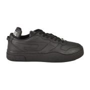 Leren Sneakers met Rubberen Zool Diesel , Black , Heren