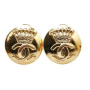 Pre-owned Metal earrings Chanel Vintage , Yellow , Dames