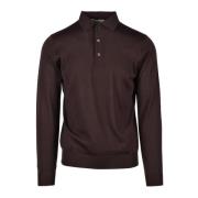 Gebreide poloshirt van zuivere wol Filippo De Laurentiis , Brown , Her...