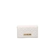 Schoudertas met logo kettingsluiting Love Moschino , White , Dames