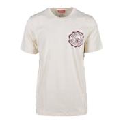 Casual Katoenmix T-shirt Diesel , White , Heren