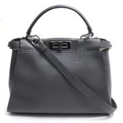 Pre-owned Leather fendi-bags Fendi Vintage , Gray , Dames