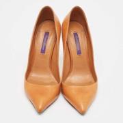 Pre-owned Leather heels Ralph Lauren Pre-owned , Orange , Dames