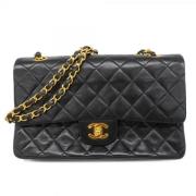 Pre-owned Leather chanel-bags Chanel Vintage , Black , Dames