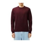 Merino Wol Ronde Hals Trui Lacoste , Red , Heren