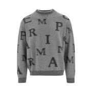 Heren Logo Pullover Trui Armani , Gray , Heren