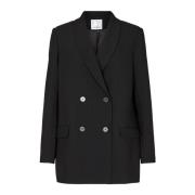 Oversize Zwarte Blazer met Eenvoudige Kraag Co'Couture , Black , Dames