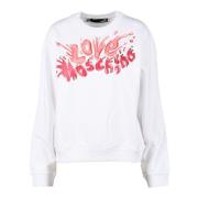 Katoenen Gebreide Trui Love Moschino , White , Dames