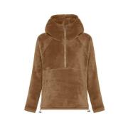 Bruine Lange Pels Sweater Hoodie Deha , Brown , Dames