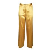 Elegante Viscose Polyester Broek Guess , Yellow , Dames