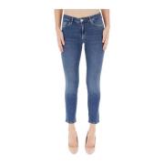 Hoge Taille Skinny Jeans met Juweelknoop Liu Jo , Blue , Dames