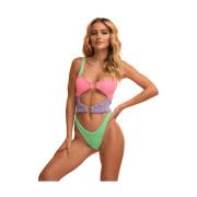 Fluo Corset Badpak in Drie Kleuren Reina Olga , Multicolor , Dames