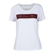 Katoen Modal Elastaan T-shirt Emporio Armani EA7 , White , Dames