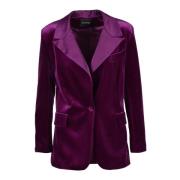 Stijlvolle Jas in Polyester Elastaan Mix Actualee , Purple , Dames