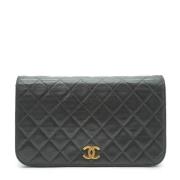 Pre-owned Leather shoulder-bags Chanel Vintage , Black , Dames