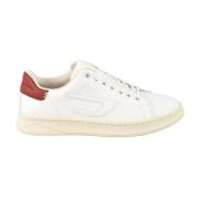 Witte/Bordeaux Sneakers voor Dames Diesel , White , Dames