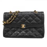 Pre-owned Leather chanel-bags Chanel Vintage , Black , Dames