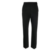 Casual Zwarte Wollen Broek Msgm , Black , Dames