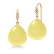 Gele Kristal Oorbellen Julie Sandlau , Yellow , Dames